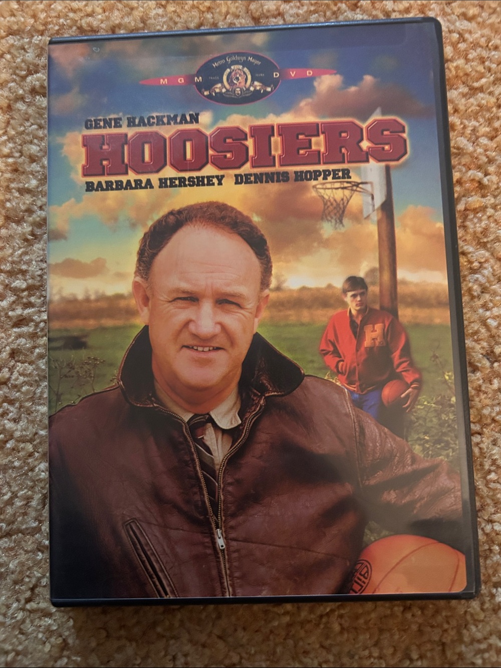 Hoosiers DVD with Gene Hackman - Red and Brown Cover